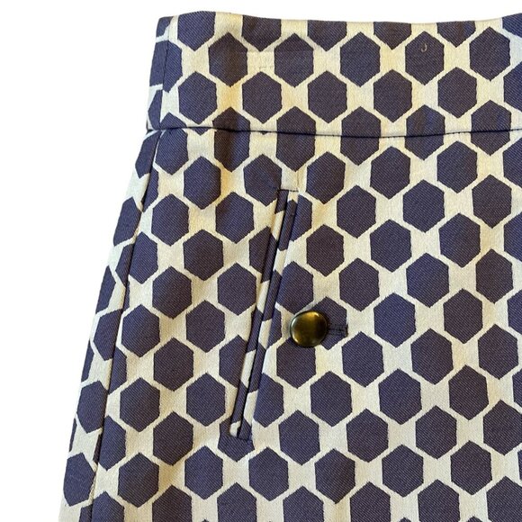 Loft size 2 women's purple and white fully lined A-line skirt with pockets - Picture 8 of 11